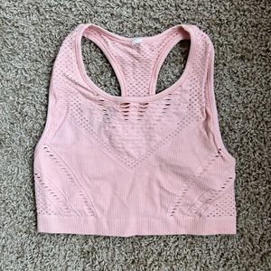 ALO Yoga Lark cutout pink crop top. Gently used, minor signs of wear. Size small